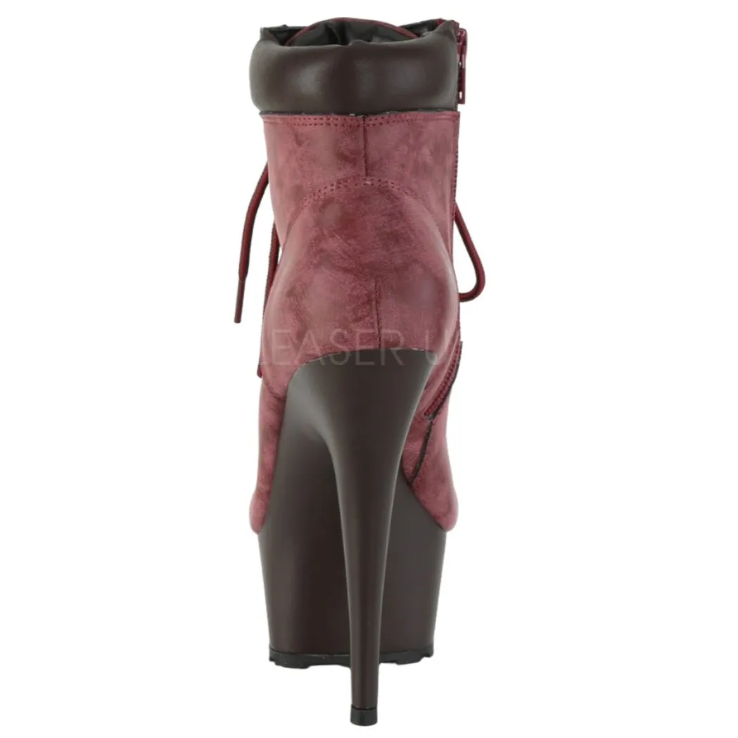 Pleaser DELIGHT 600TL 02 Boots Burgundy (UK5)