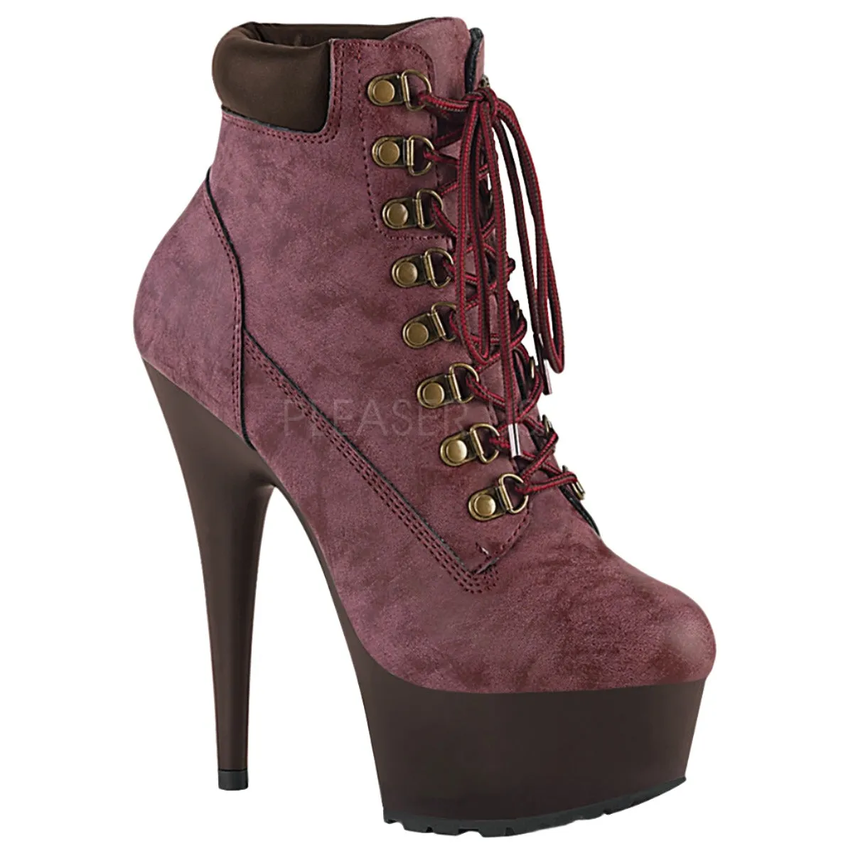 Pleaser DELIGHT 600TL 02 Boots Burgundy (UK5)