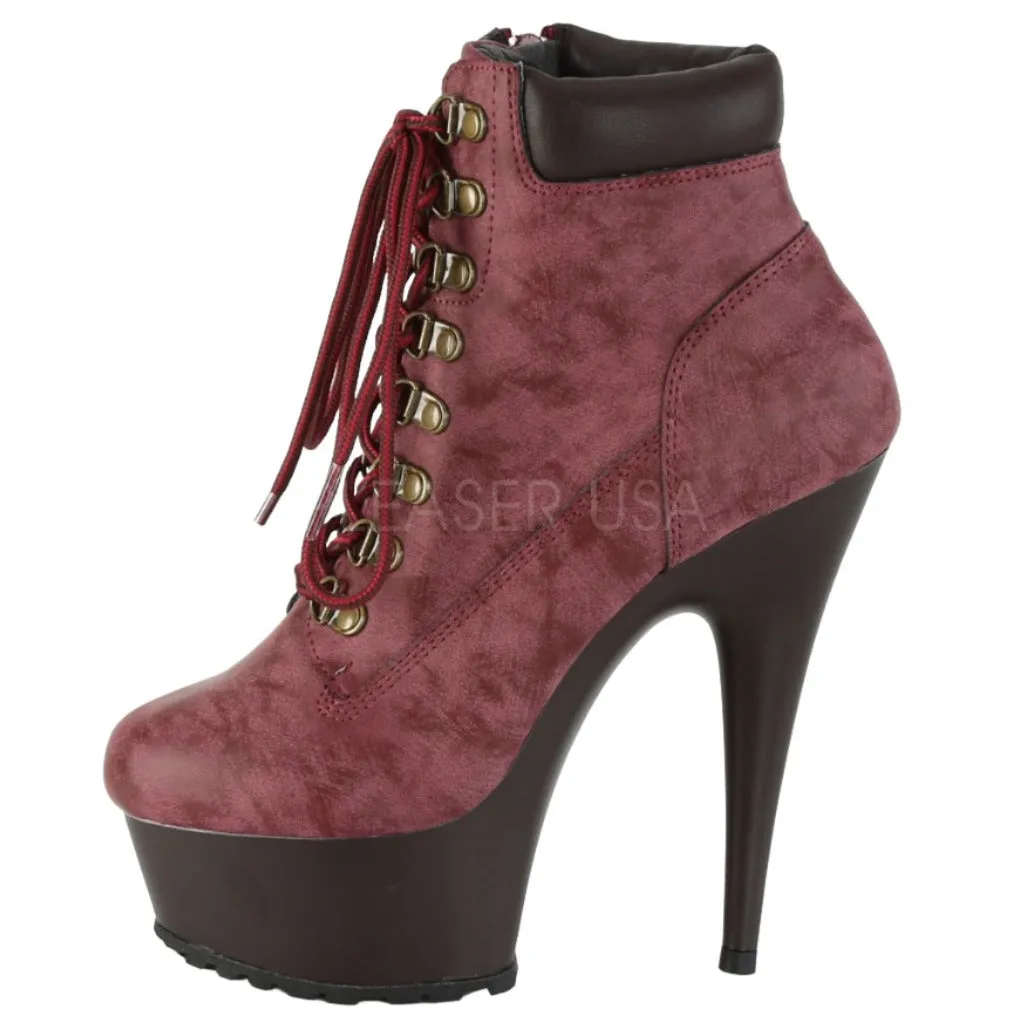 Pleaser DELIGHT 600TL 02 Boots Burgundy (UK5)