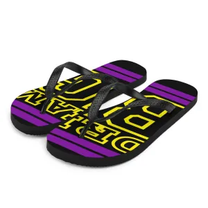 Purple and Yellow Dream Big Flip-Flops