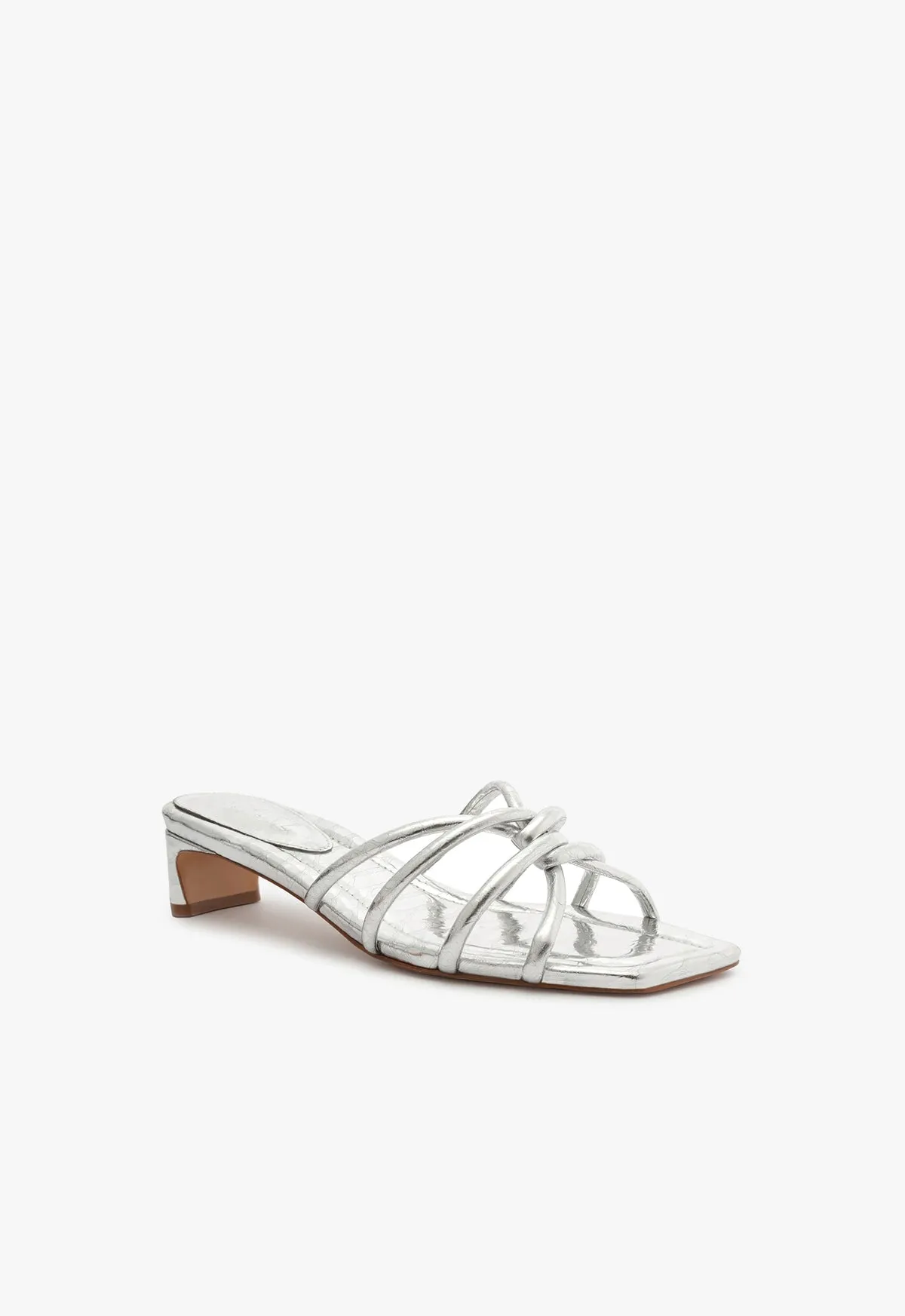 Rachel Mule Metallic Leather Sandal