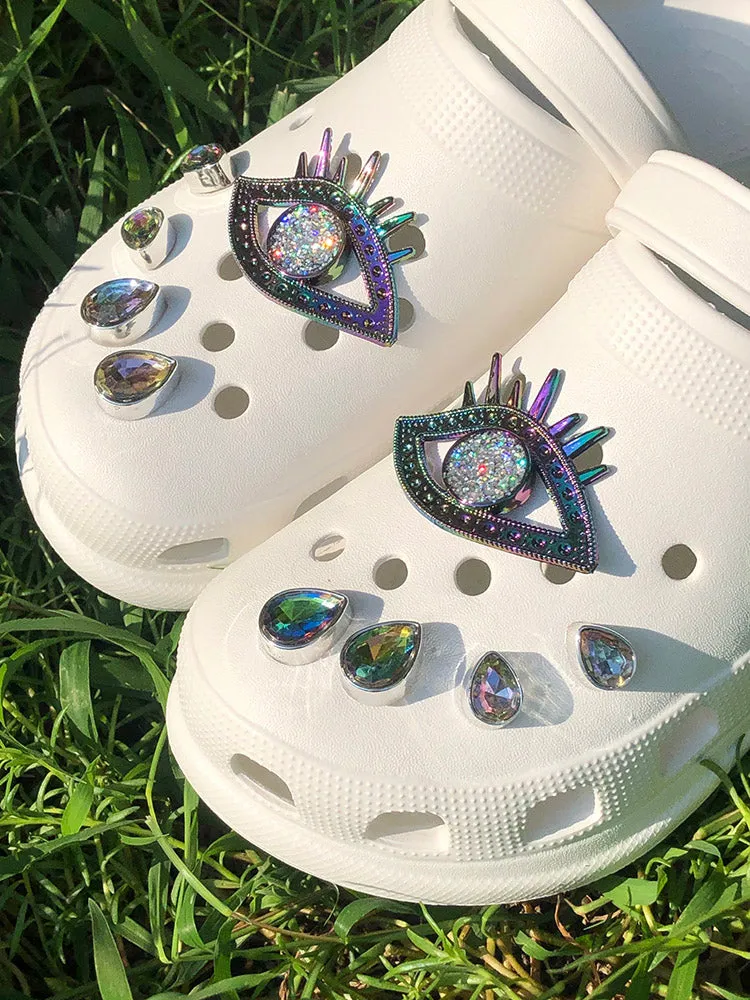 Rhinestone Evil Eyes Slides