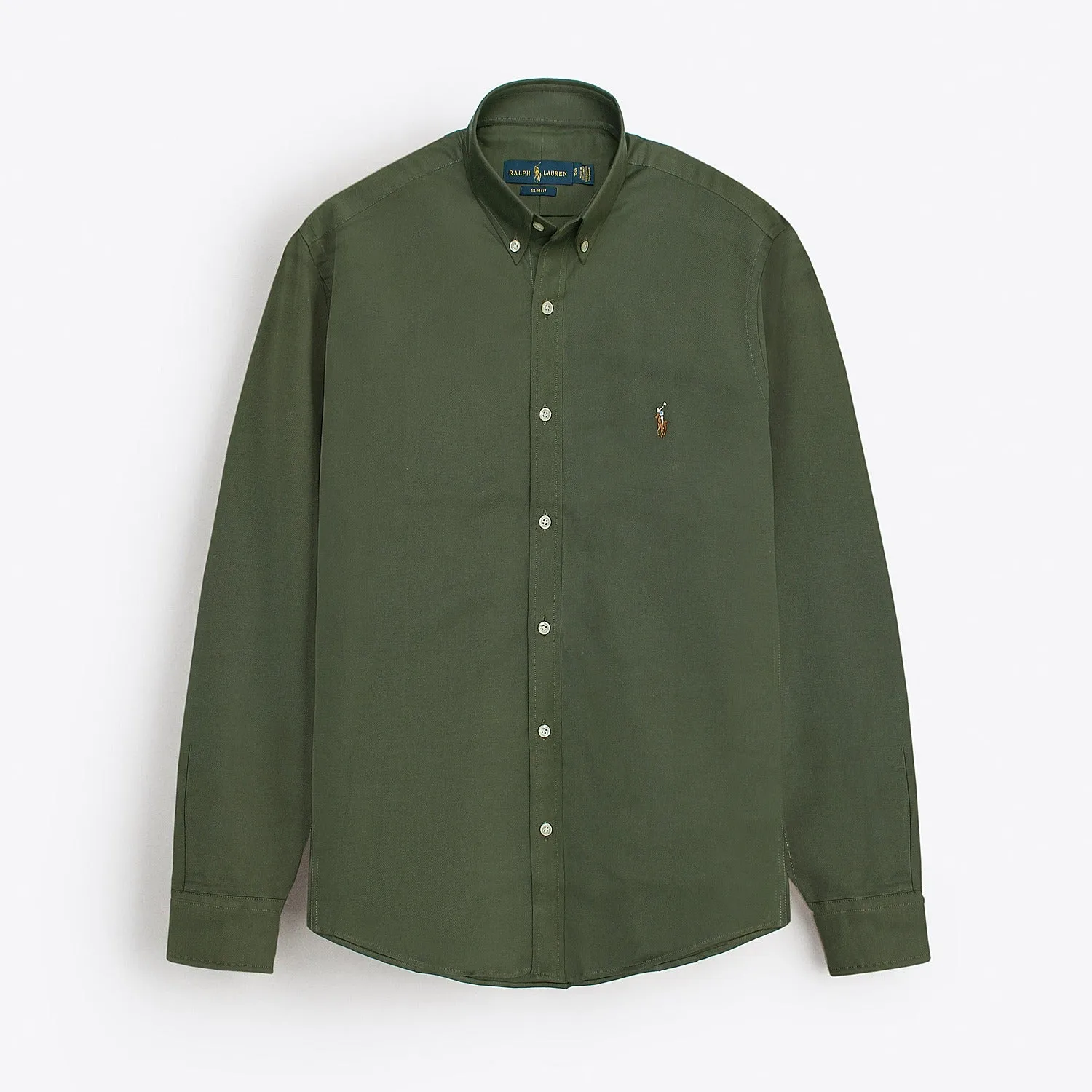 RL Green embroidered logo Oxford Shirt