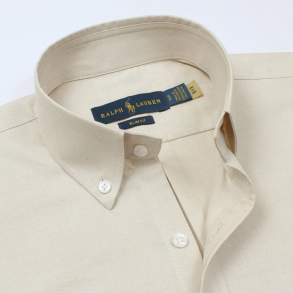 RL Tan Embroidered logo Oxford Shirt