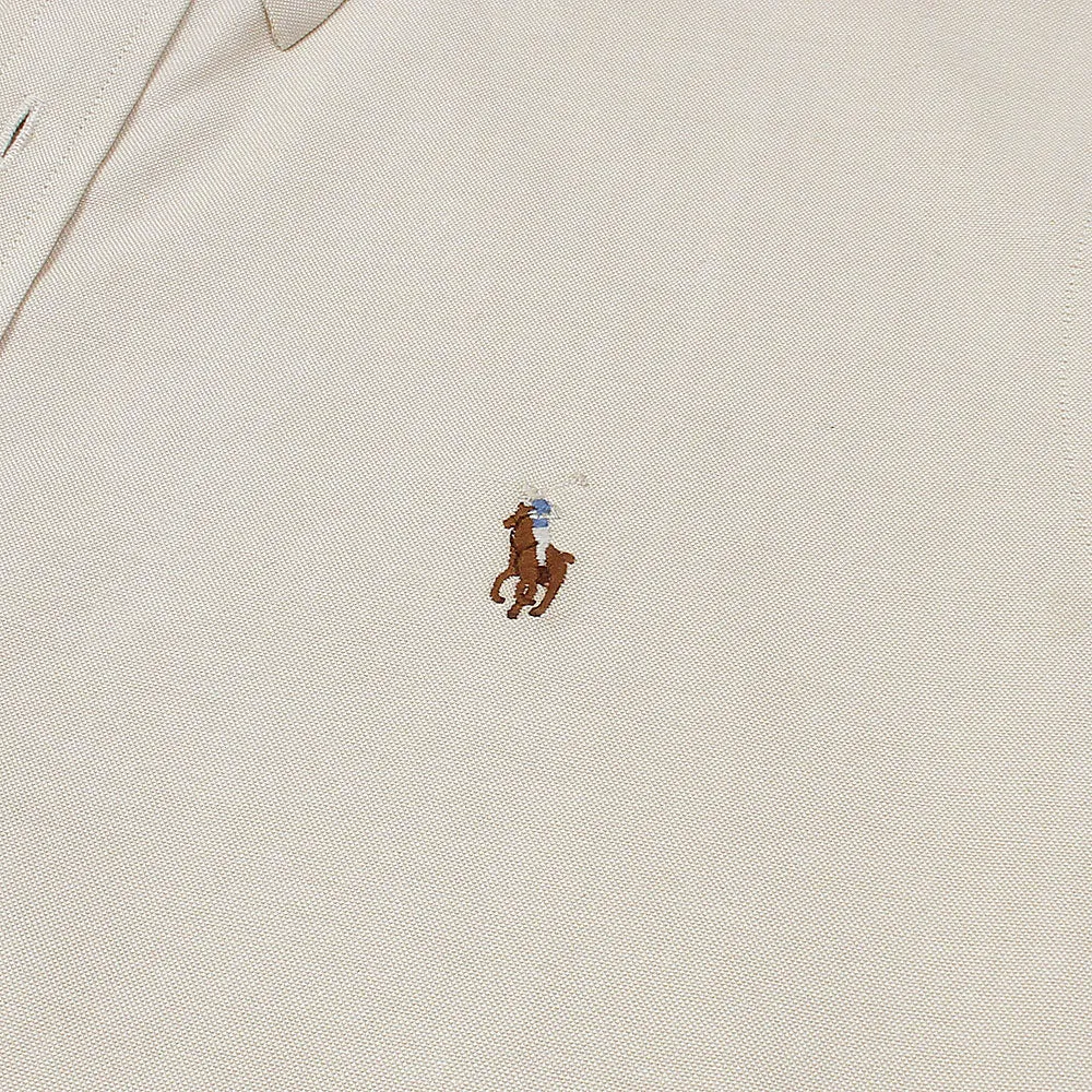 RL Tan Embroidered logo Oxford Shirt