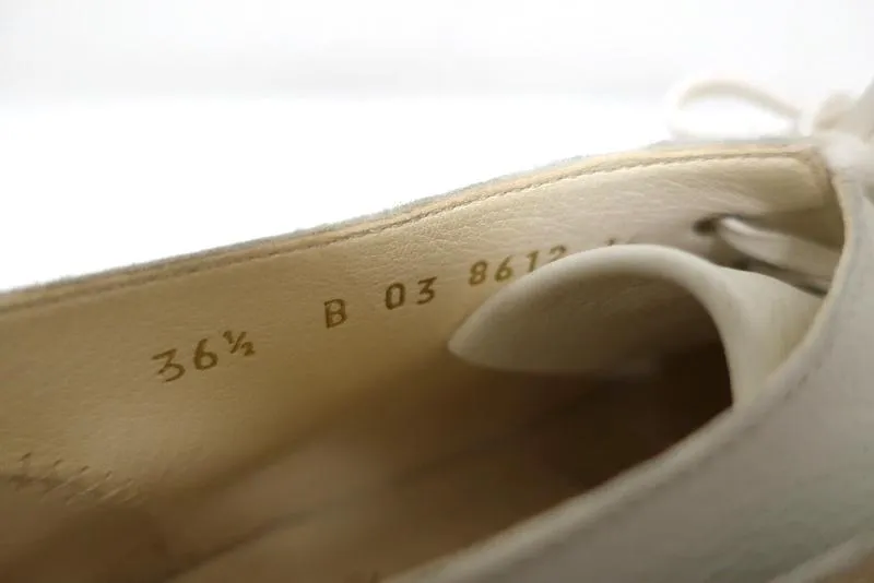 Robert Clergerie Patos Platform Espadrille Oxford White Leather Size 36.5