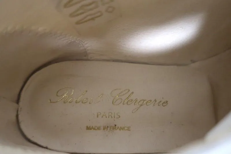 Robert Clergerie Patos Platform Espadrille Oxford White Leather Size 36.5