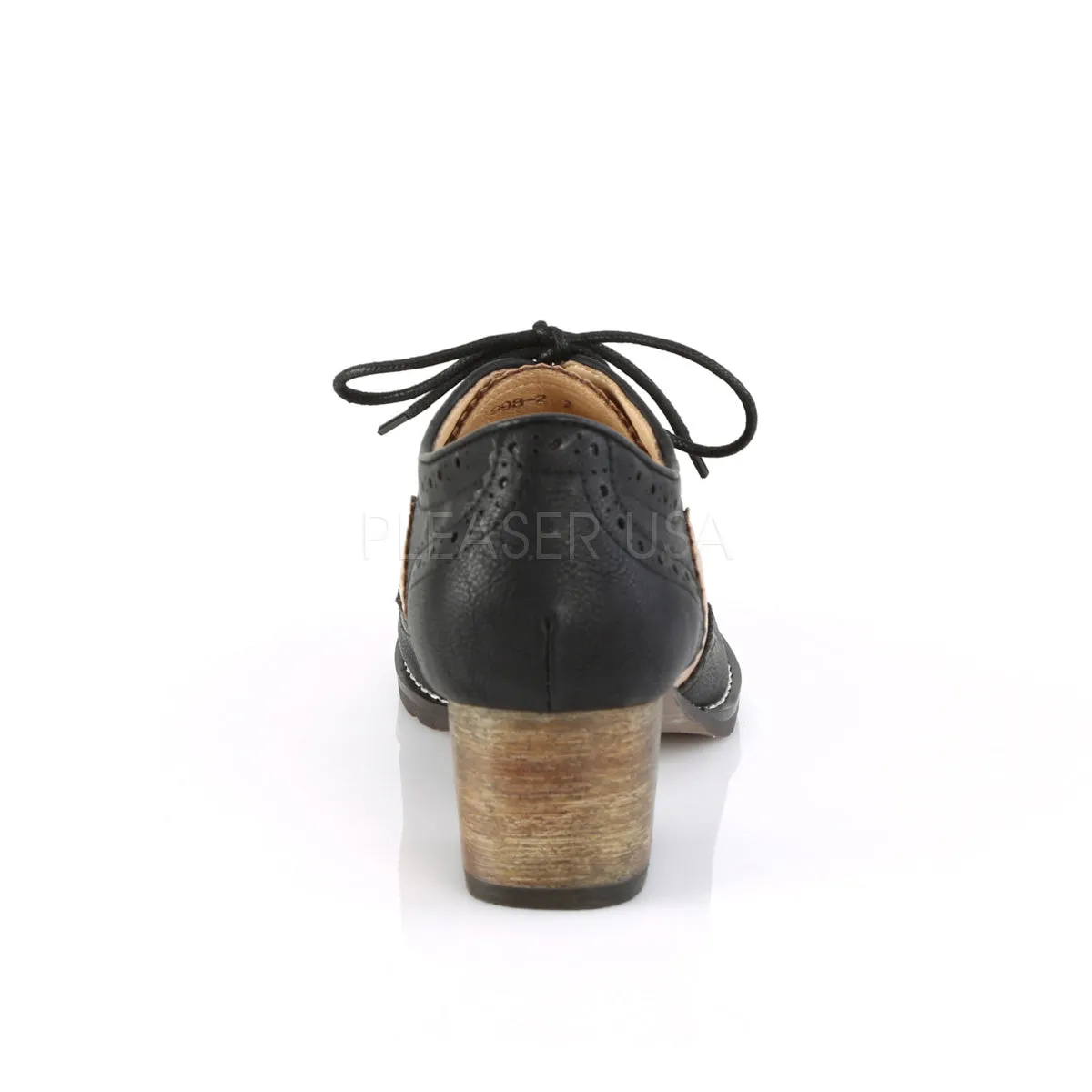 RUSSELL-34  Black-Tan Faux Leather