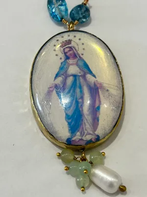 SALE Mother Mary Long Necklace