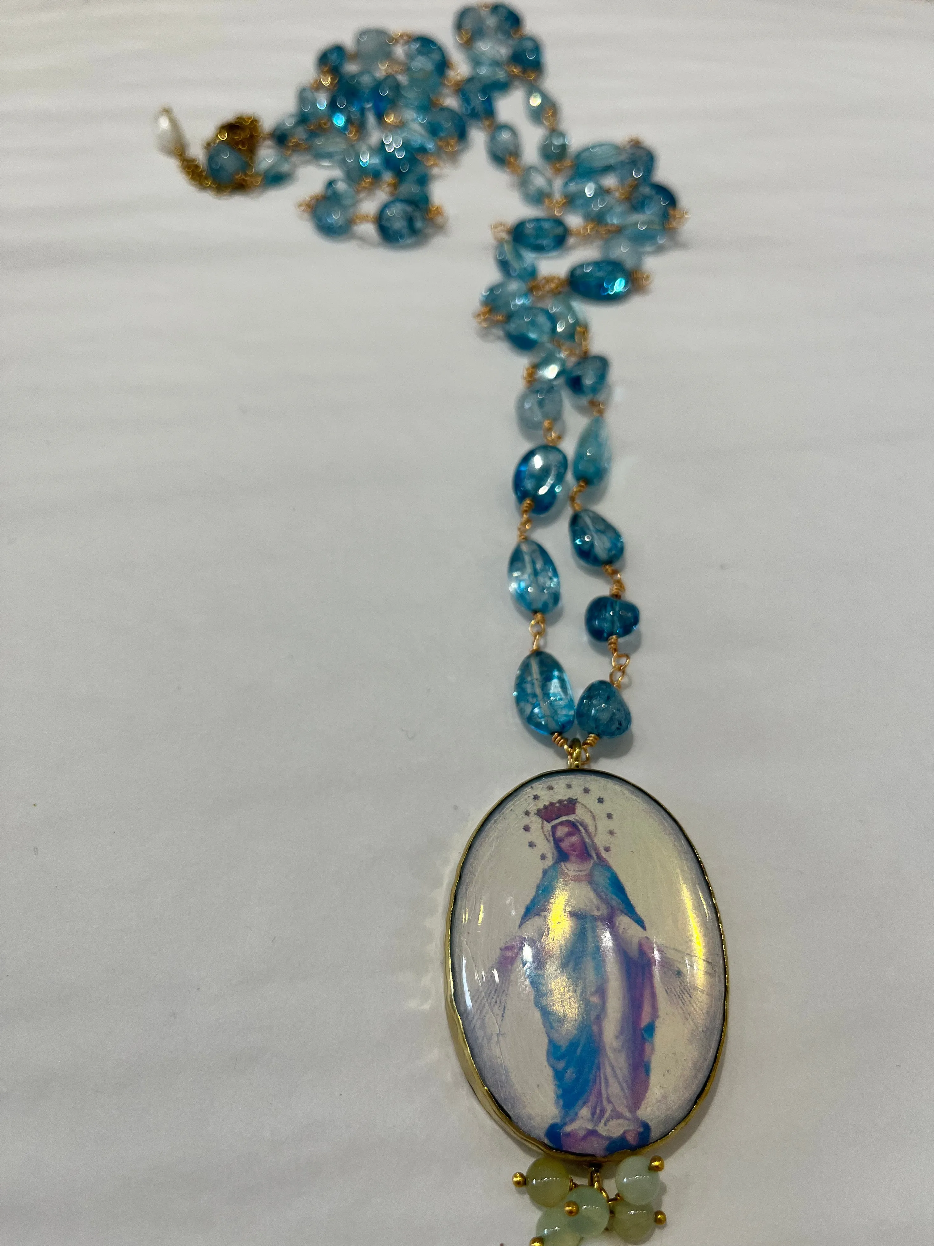 SALE Mother Mary Long Necklace