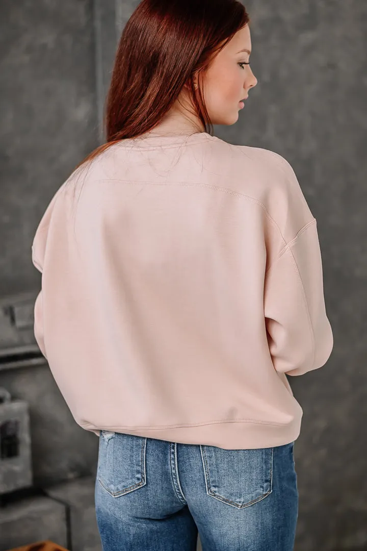 Scuba Relaxed Cropped Sweatshirt | Ballet Pink