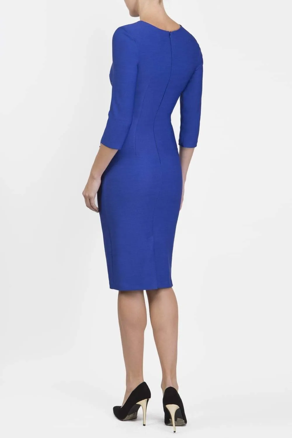 Seed Thornton Round Neck Three-quarter Sleeve Pencil Dress