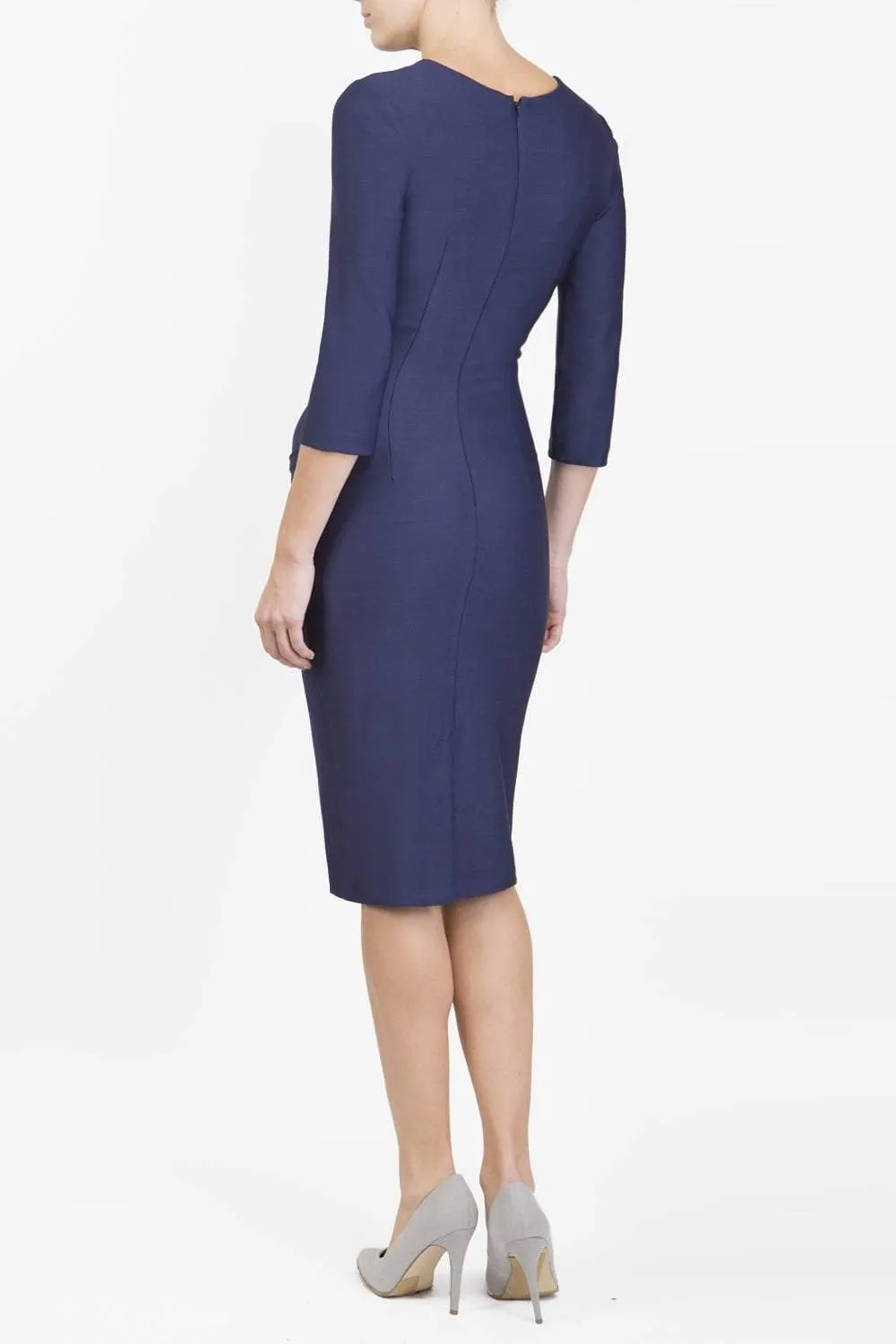 Seed Thornton Round Neck Three-quarter Sleeve Pencil Dress