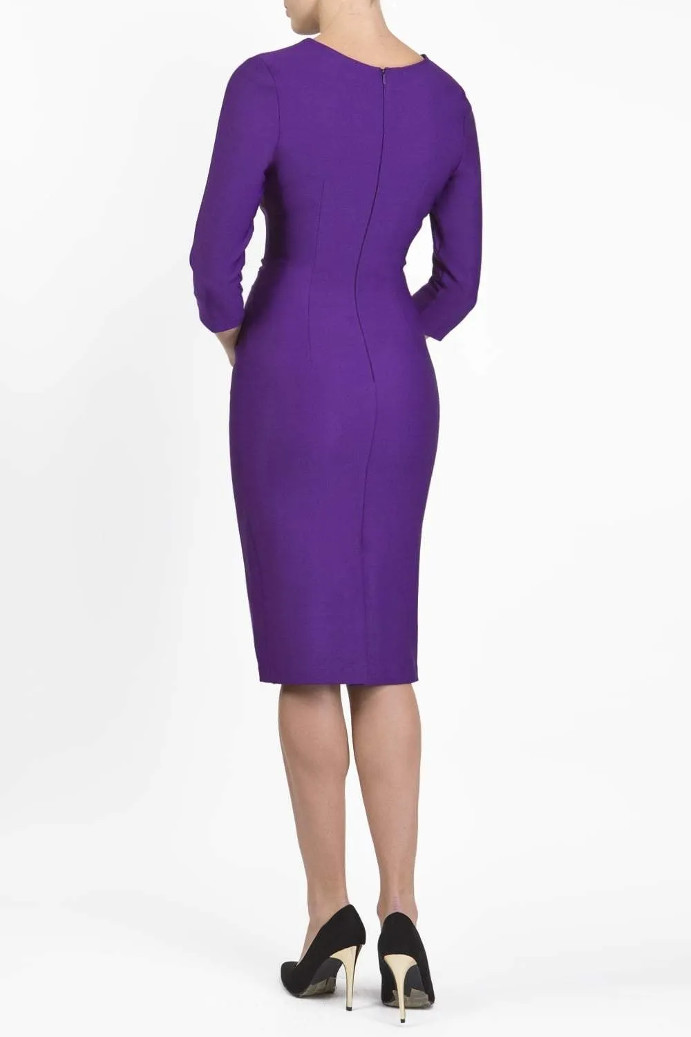 Seed Thornton Round Neck Three-quarter Sleeve Pencil Dress