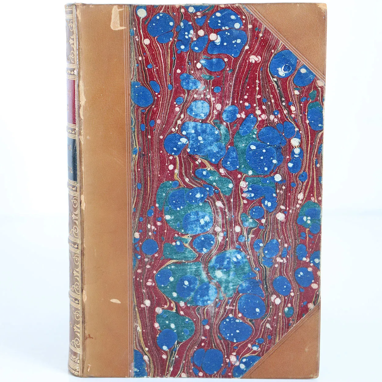 Set of Four English 3/4 Leather Bound Books: The Works of Frederick Schiller