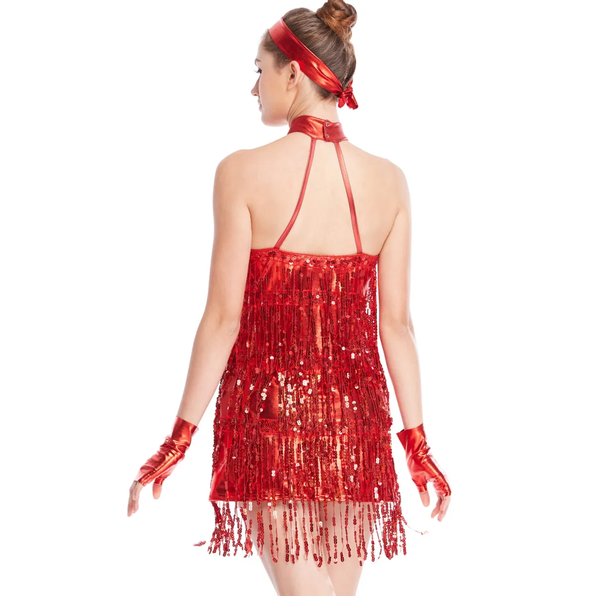 Shiny Sequins-Fringed Tap Costume