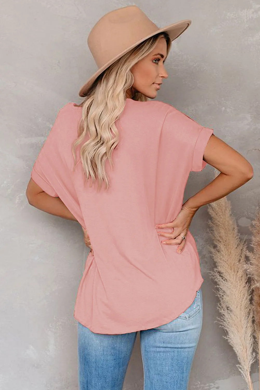 Short Sleeves Drape Knit Top