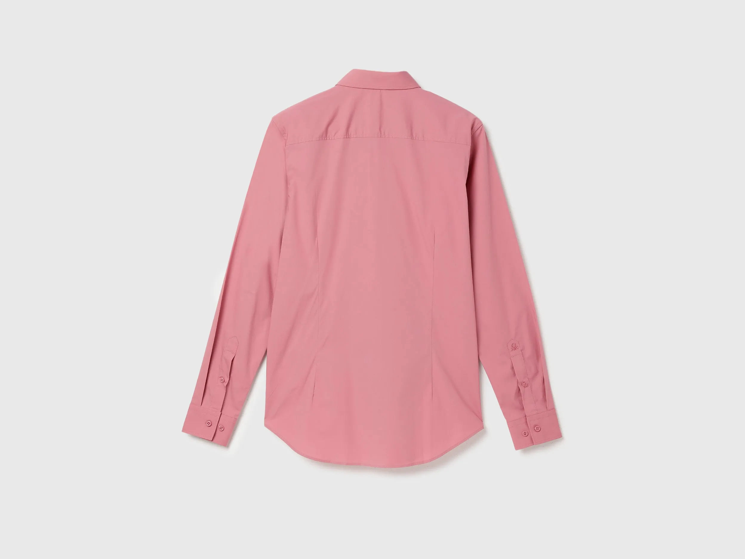 Slim Fit Spread Collar Solid Shirt