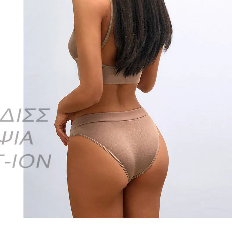 Solid Elastic Breathable Sports Panties