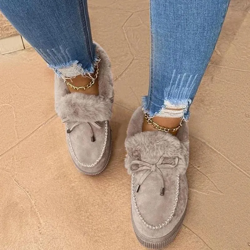 Solid Tied Fluffy Slipper
