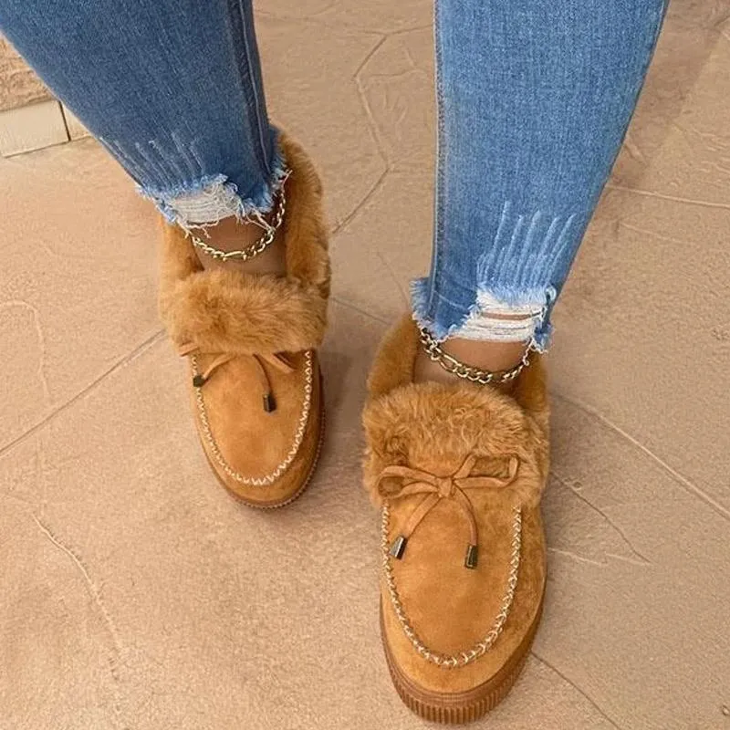 Solid Tied Fluffy Slipper
