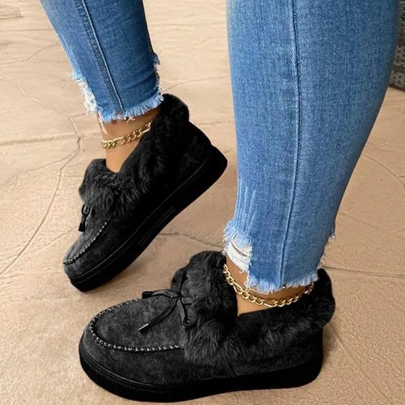Solid Tied Fluffy Slipper