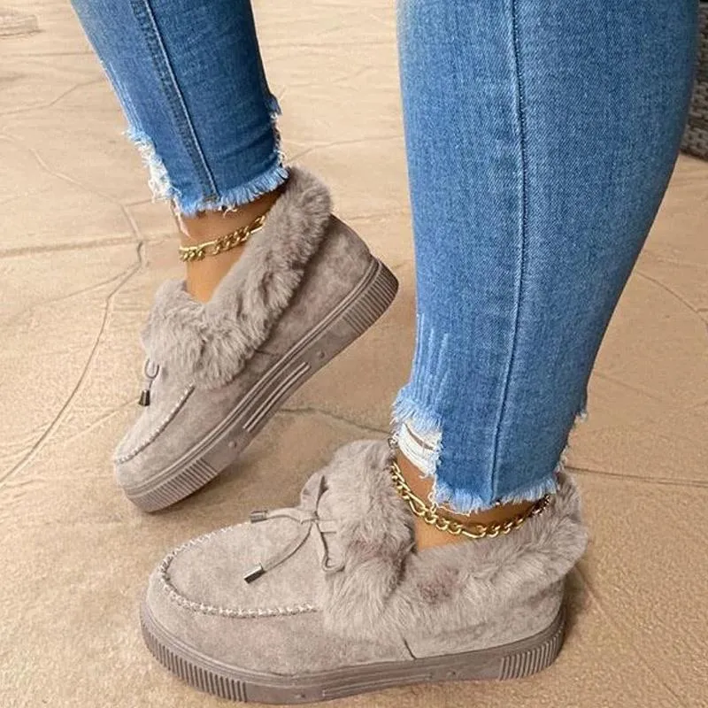Solid Tied Fluffy Slipper
