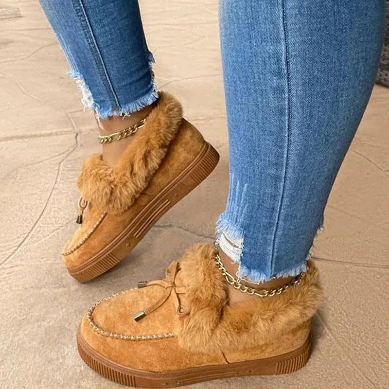 Solid Tied Fluffy Slipper
