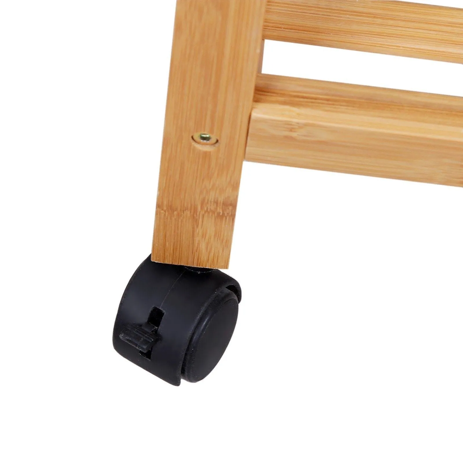 SONGMICS Rolling Coat Rack, Bamboo Garment Rack, Clothes Hanging Rail with 2 Shelves 4 Hooks, for Shoes, Hats and Scarves, in the Hallway, Living Room, Guest Room
