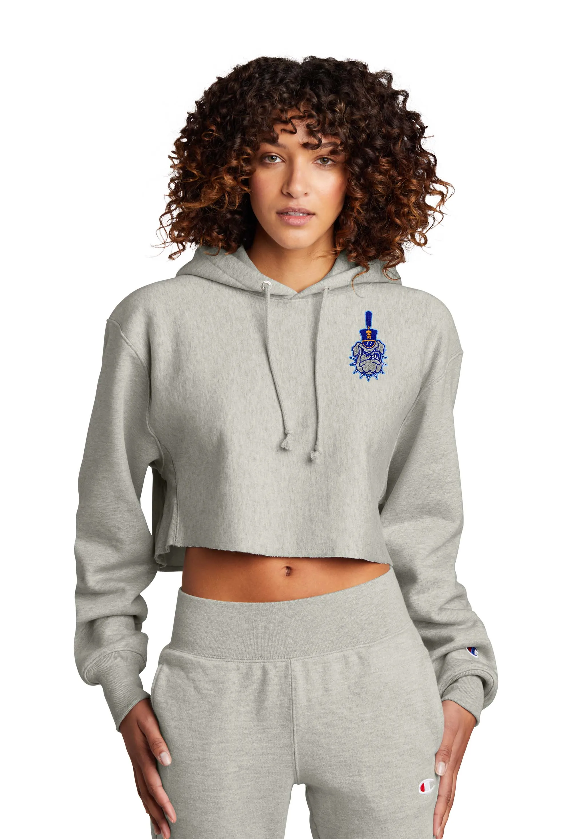 Spike Champion Women’s Reverse Weave Cropped Cut-Off Hooded Sweatshirt