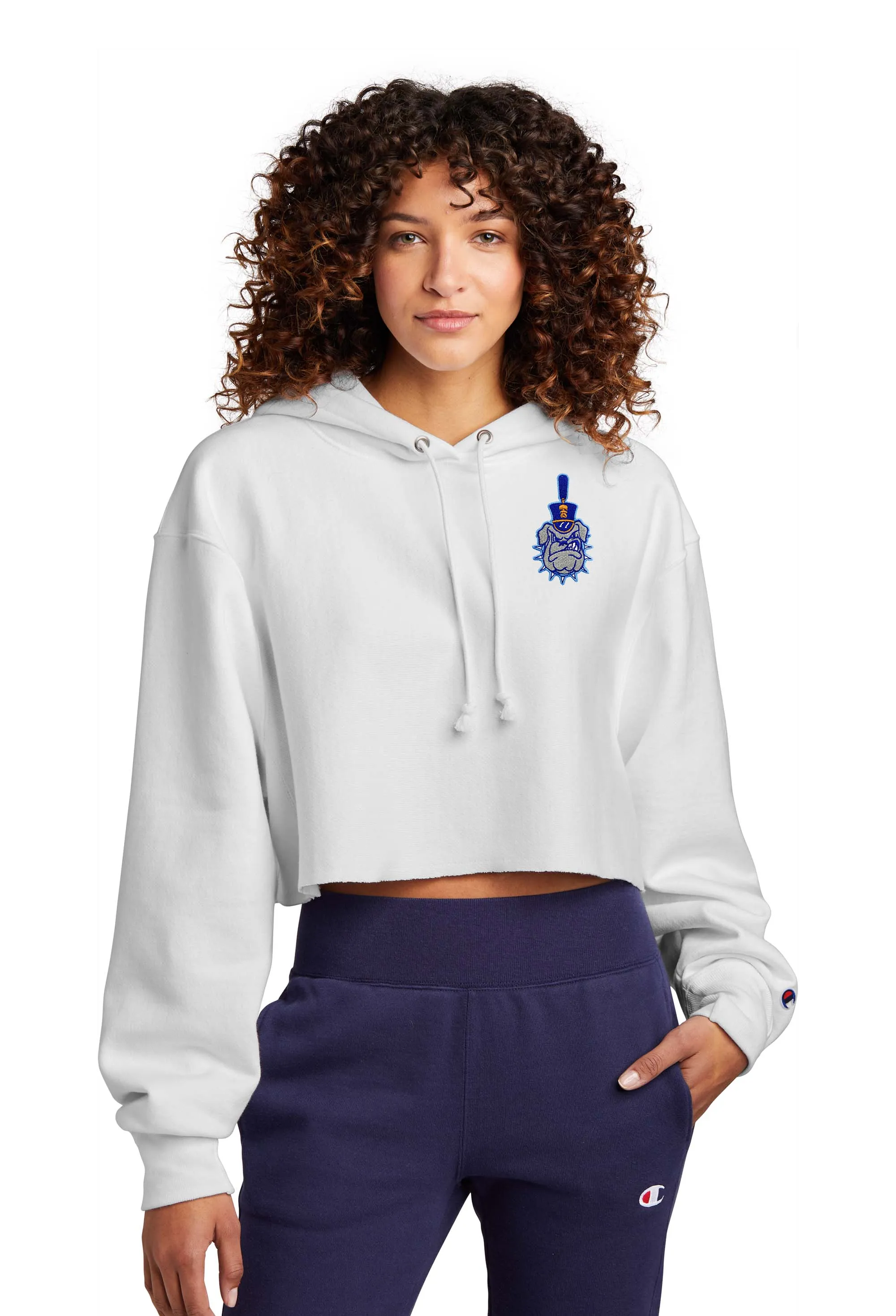 Spike Champion Women’s Reverse Weave Cropped Cut-Off Hooded Sweatshirt