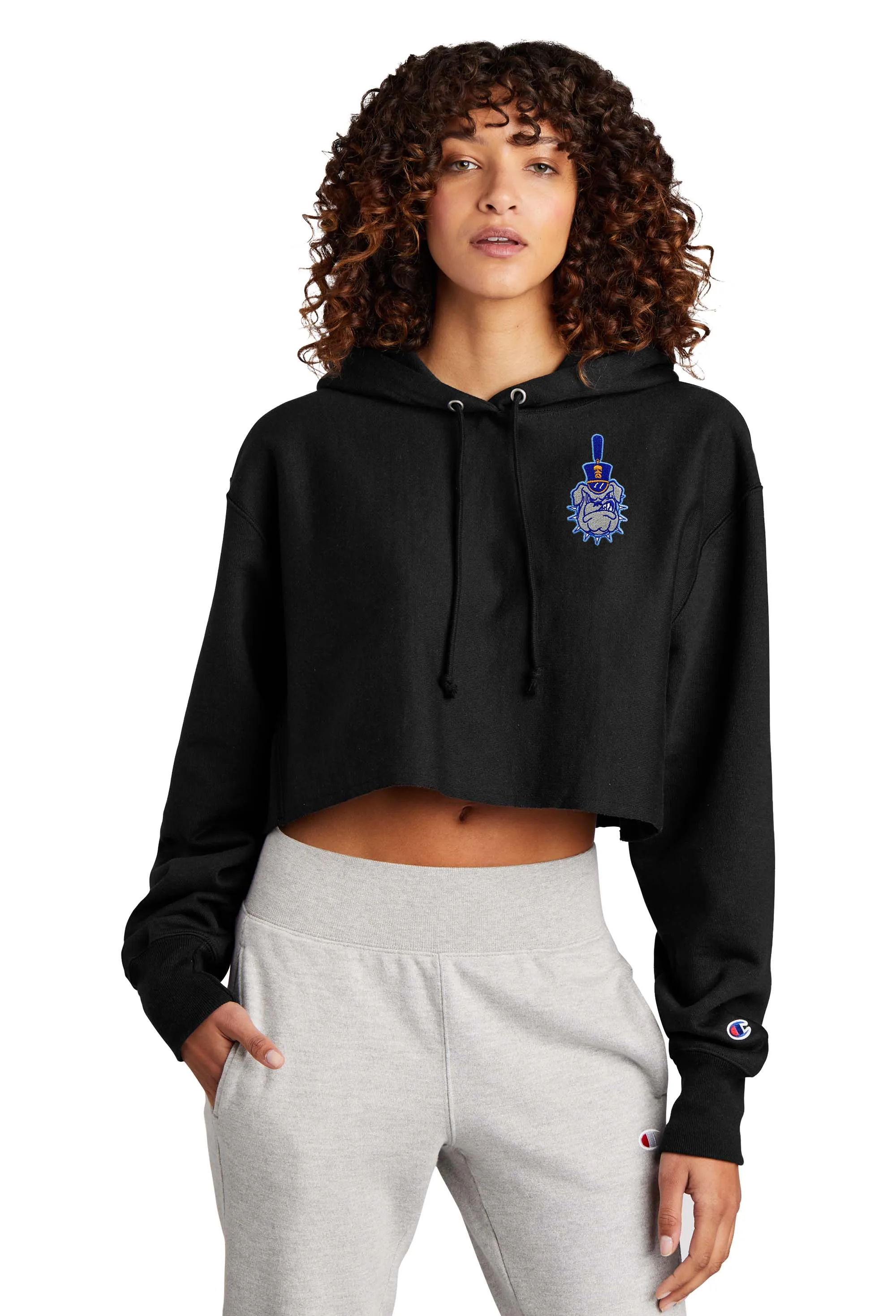Spike Champion Women’s Reverse Weave Cropped Cut-Off Hooded Sweatshirt