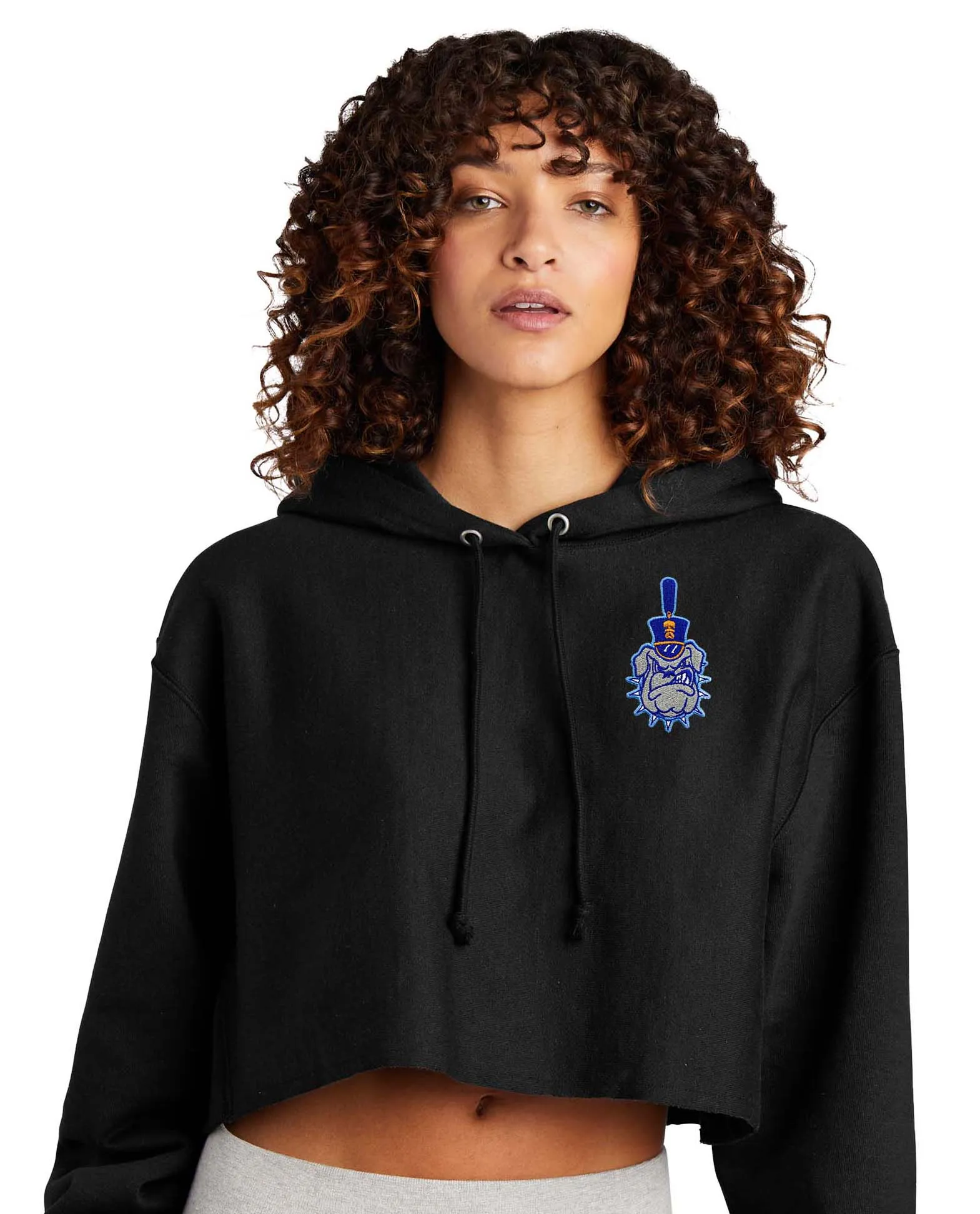Spike Champion Women’s Reverse Weave Cropped Cut-Off Hooded Sweatshirt