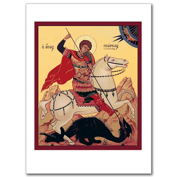 St. George and the Dragon Icon Greeting Card