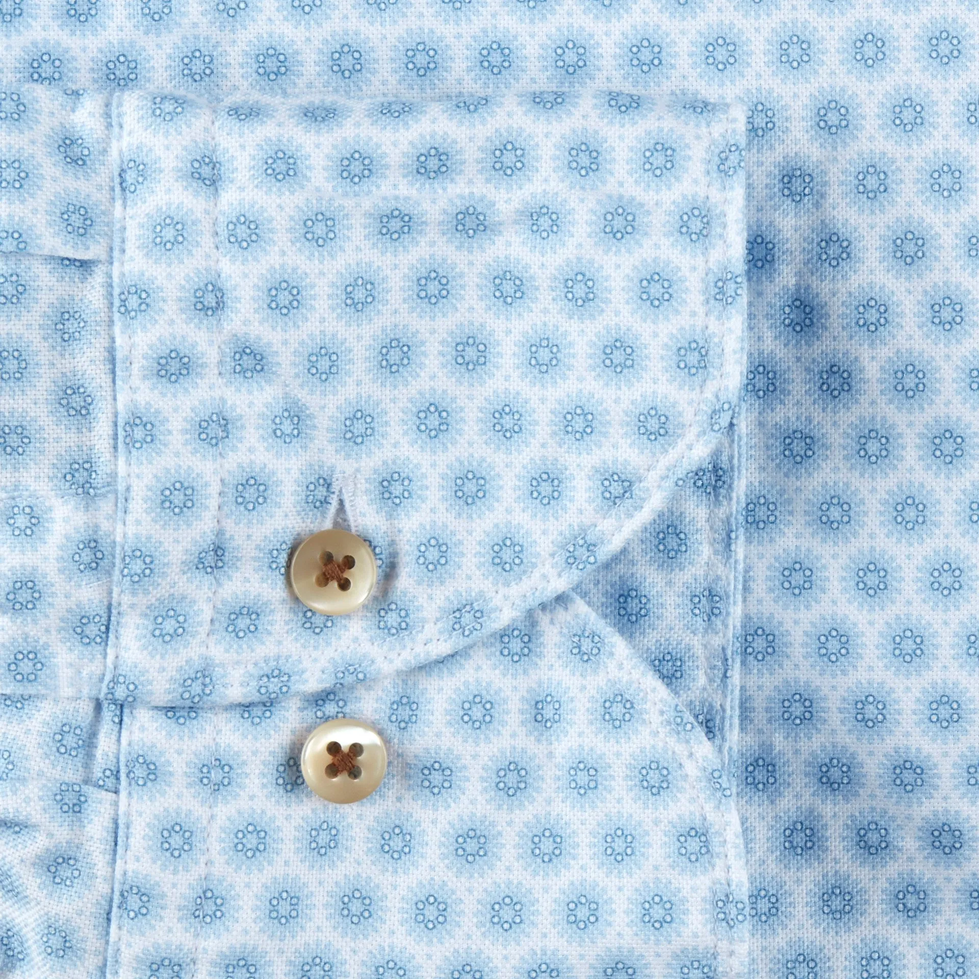 STENSTROMS- Casual Slimline Oxford Shirt Light Blue Pattern