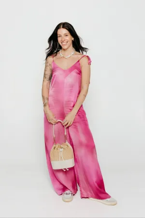 Strappy Jumpsuit Print Pink