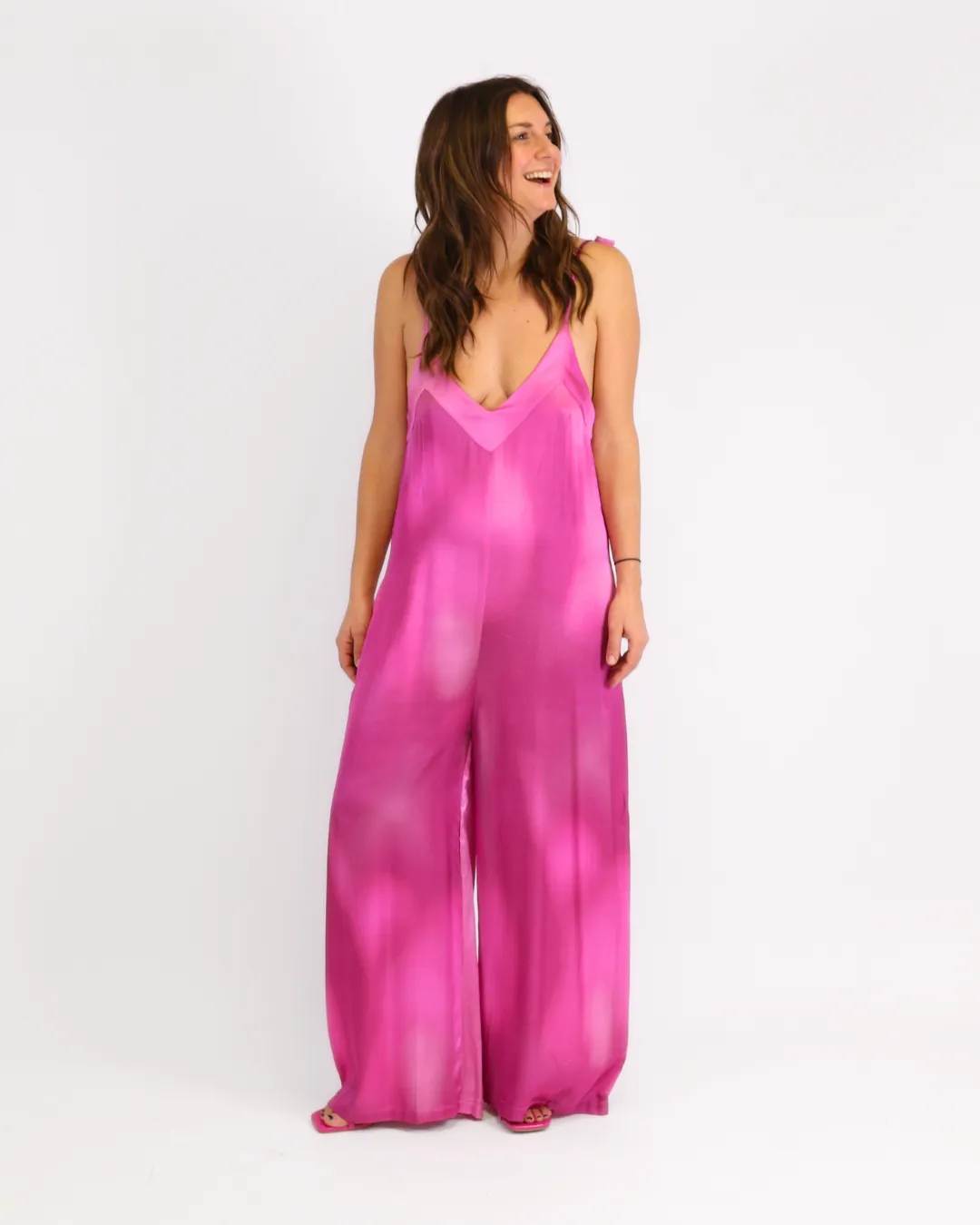 Strappy Jumpsuit Print Pink