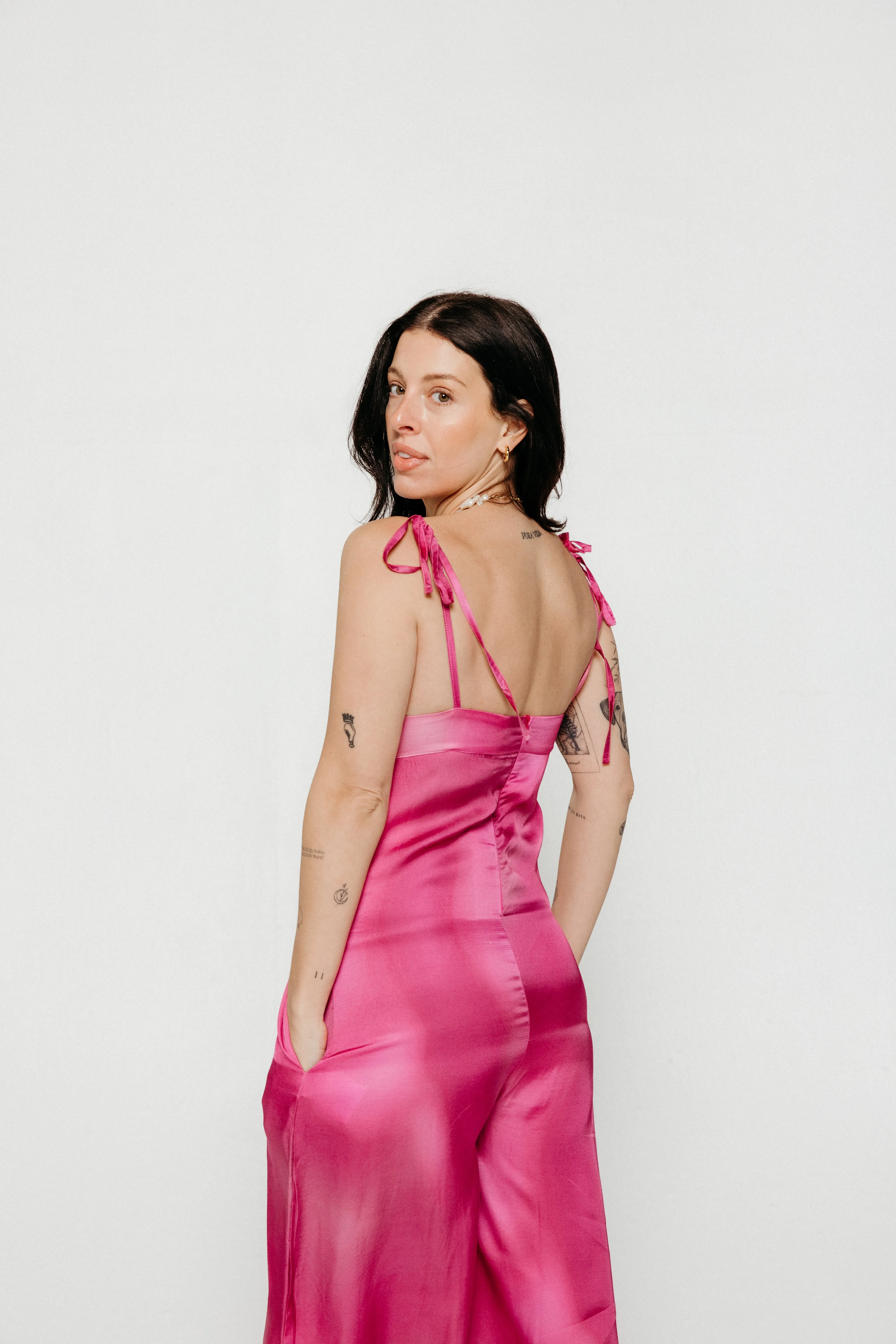 Strappy Jumpsuit Print Pink