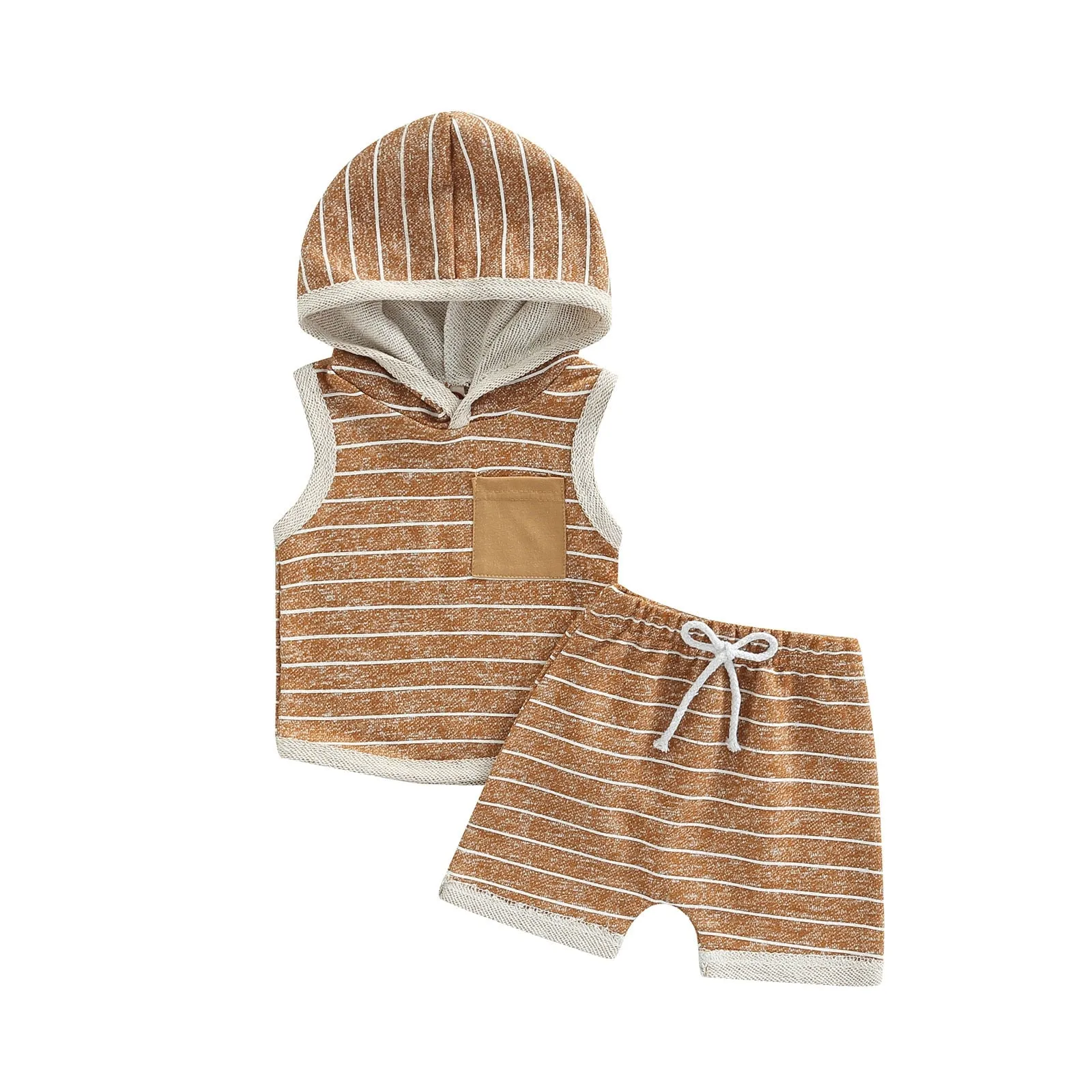 Stripe Hooded Tank Set-4 Colours