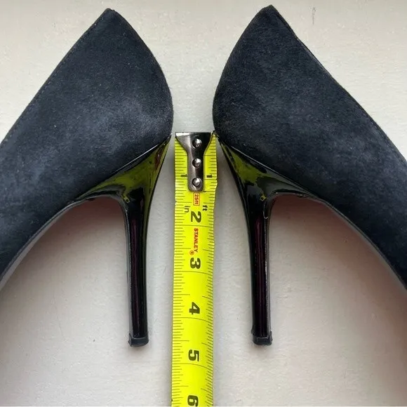 Stuart Weitzman Black Suede Peep Toe Stiletto Heels Women’s Size 10.5