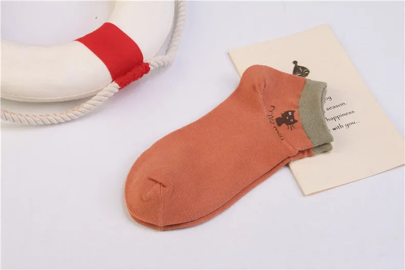 Summer CAT Warm Comfortable Cotton Girl Women's Socks Ankle Low Female