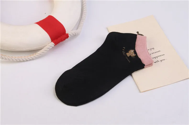 Summer CAT Warm Comfortable Cotton Girl Women's Socks Ankle Low Female