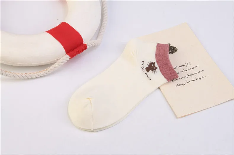 Summer CAT Warm Comfortable Cotton Girl Women's Socks Ankle Low Female