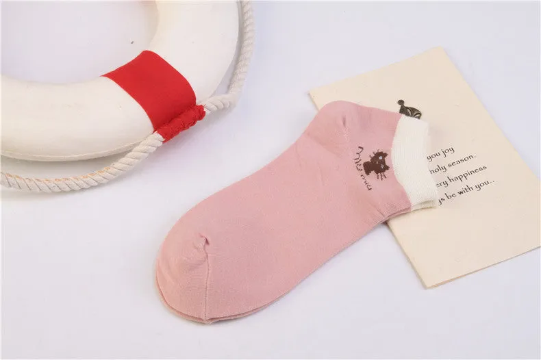Summer CAT Warm Comfortable Cotton Girl Women's Socks Ankle Low Female