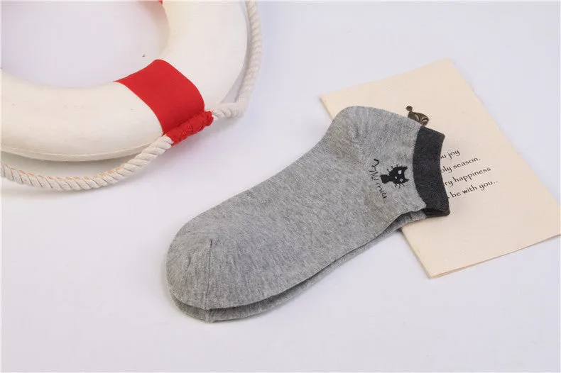 Summer CAT Warm Comfortable Cotton Girl Women's Socks Ankle Low Female