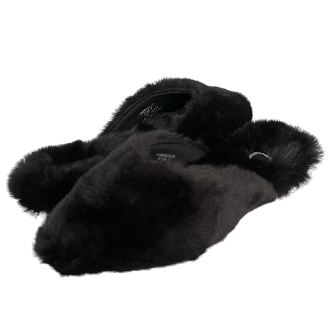 SUNDOWN Women's Faux Fur Flats Scuff Slippers