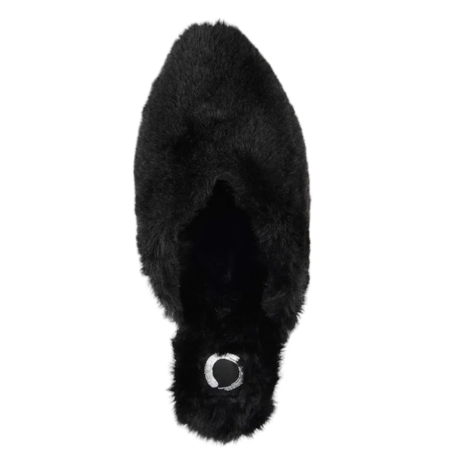 SUNDOWN Women's Faux Fur Flats Scuff Slippers