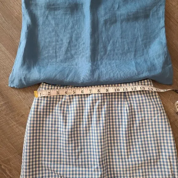 Talbots US Women's Size 6 Blue Picnic Plaid Lightweight Summer Tank Skirt Set NE