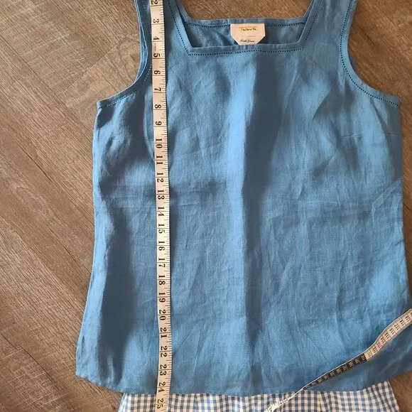 Talbots US Women's Size 6 Blue Picnic Plaid Lightweight Summer Tank Skirt Set NE