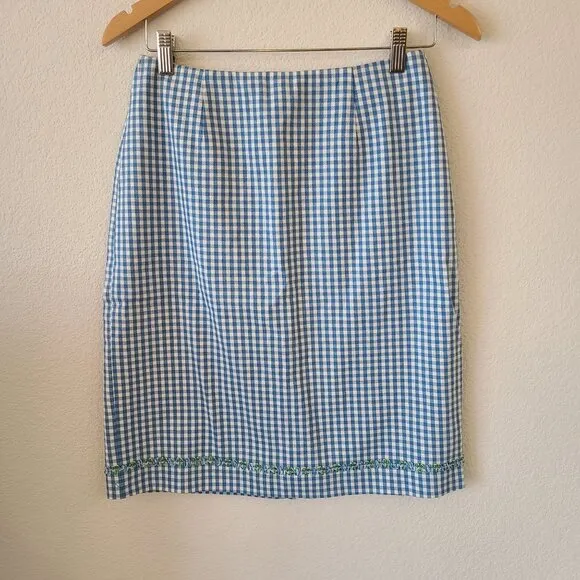 Talbots US Women's Size 6 Blue Picnic Plaid Lightweight Summer Tank Skirt Set NE